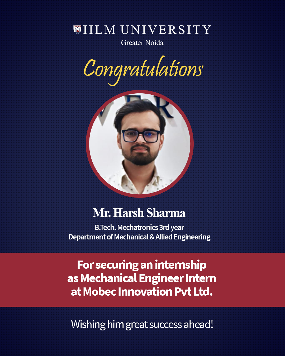 Internship Achievement