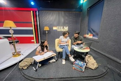 Podcast Studio with ILM University Branding